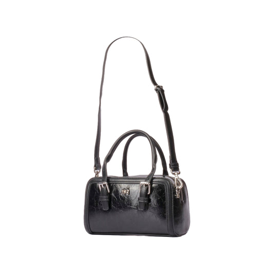 Boxy Leather Handbag with Strap