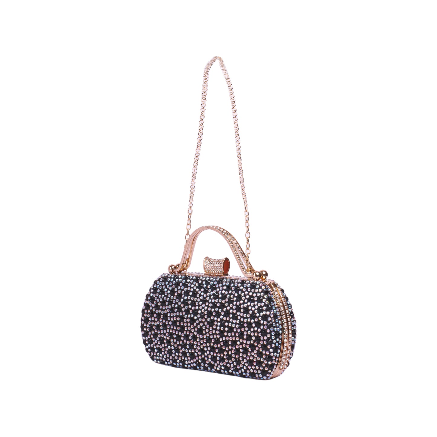 Metal Handle Strass Soiree Clutch