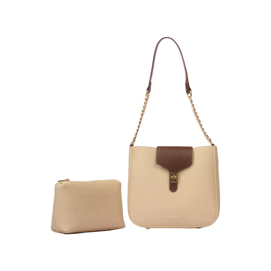 Twist Lock Shoulder Bag with Pouch