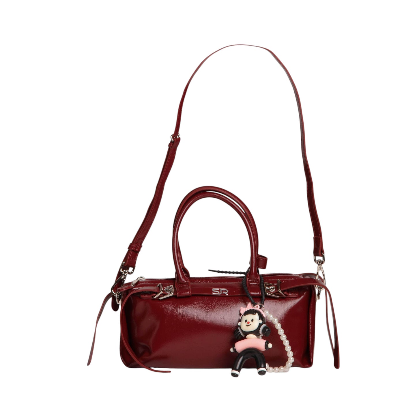 Elegant Leather Handbag with Medal