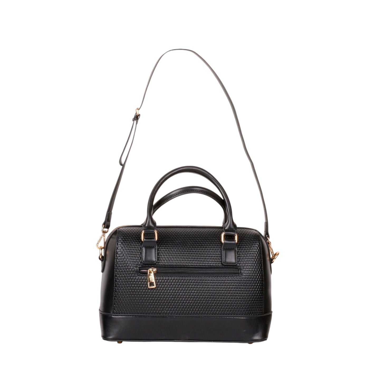 Textured Leather Handbag with Strap