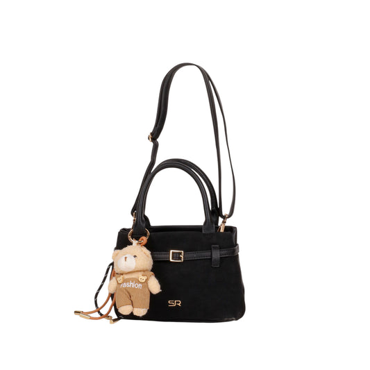 Casual Suede Leather Handbag with Medal