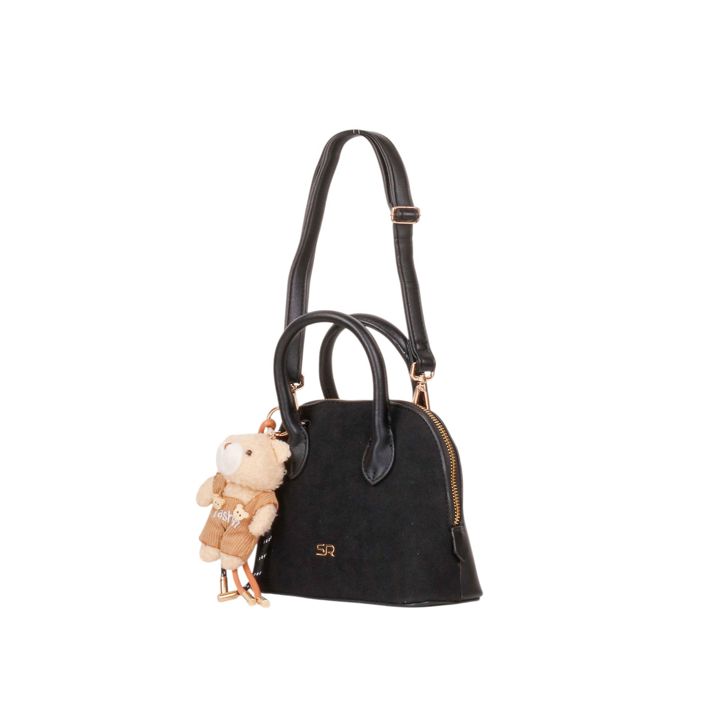 Soft Suede Handbag with Medal