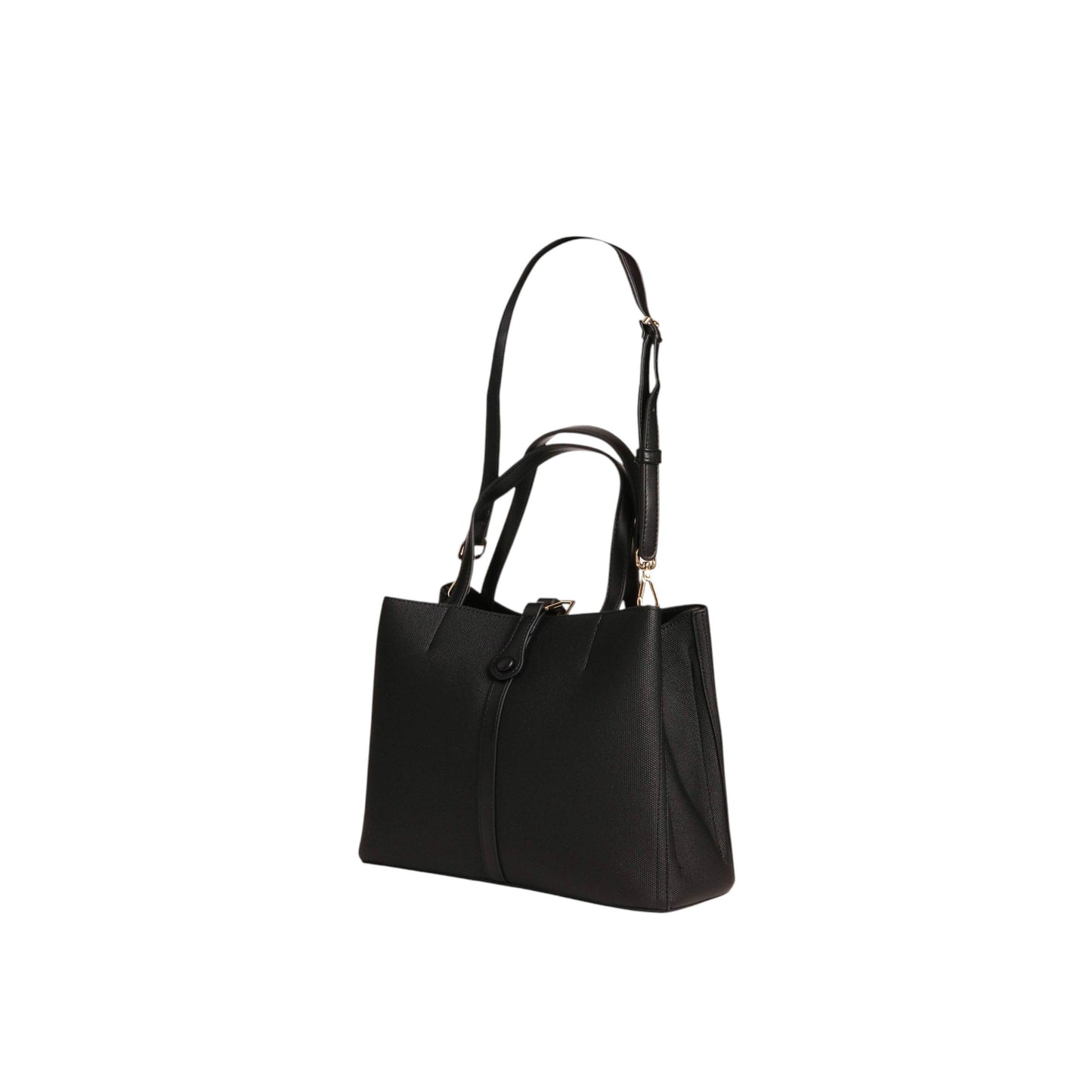 Square Design Textured Leather Handbag