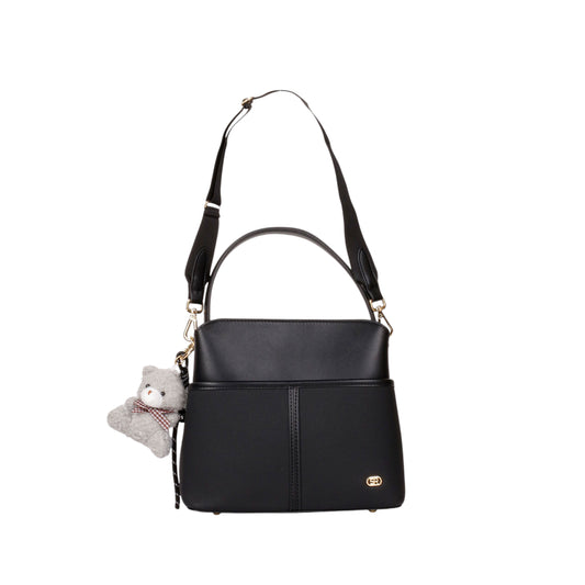 Structured Handbag with Bear Medal