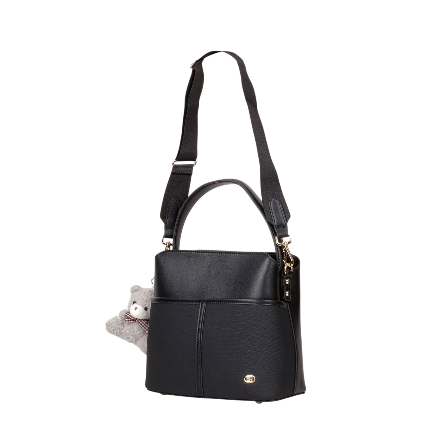 Structured Handbag with Bear Medal