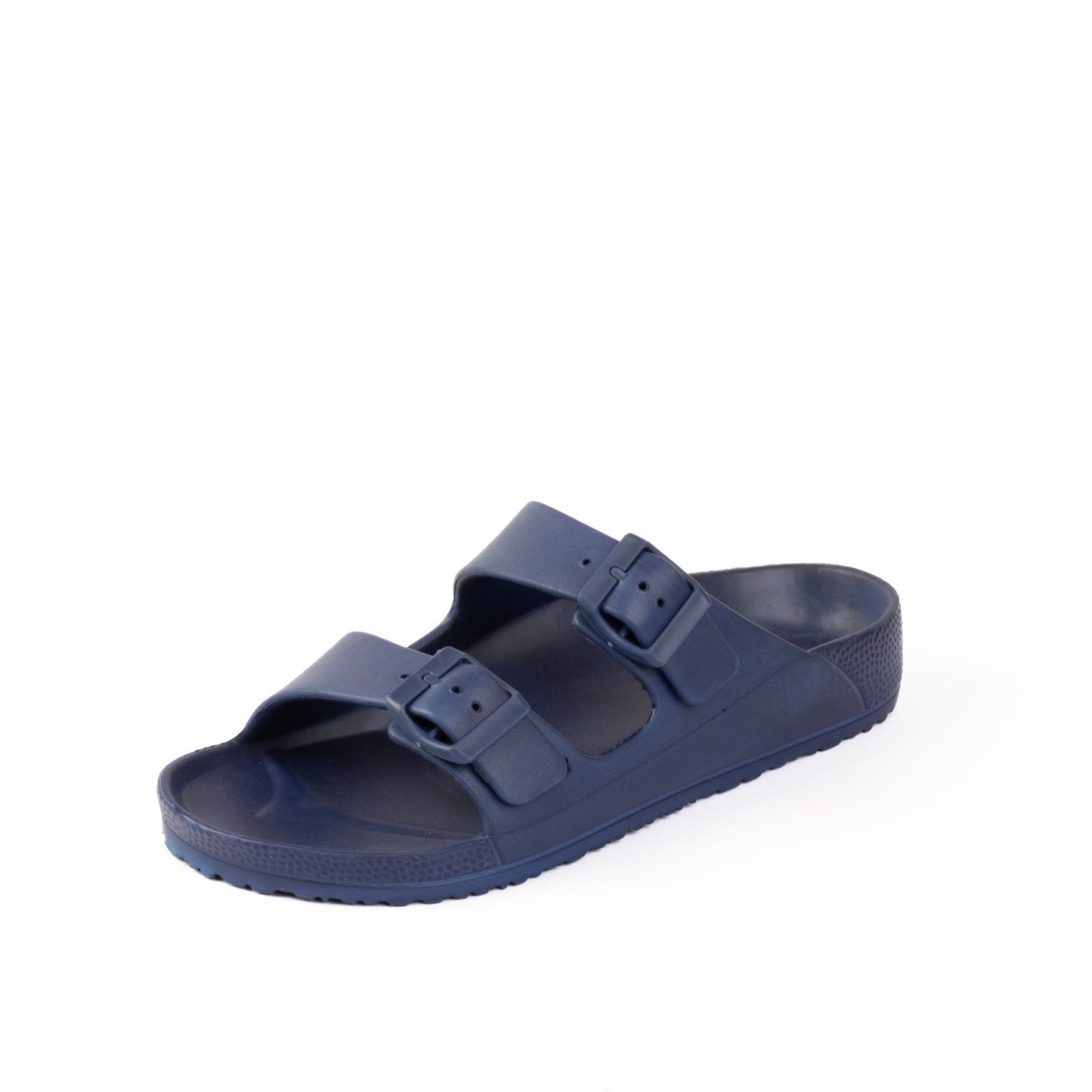 Navy Upper Double Buckle Jet Slide - انزلاق نفاث مزدوج علوي باللون الأزرق البحري