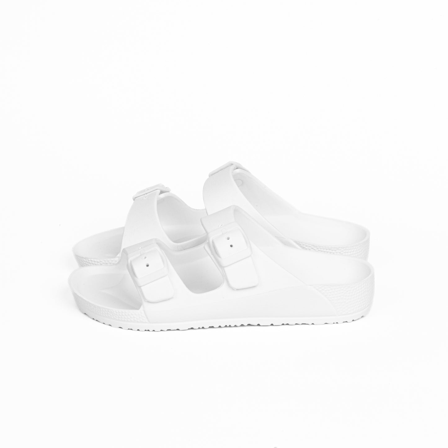 White Upper Double Buckle Jet Slide
