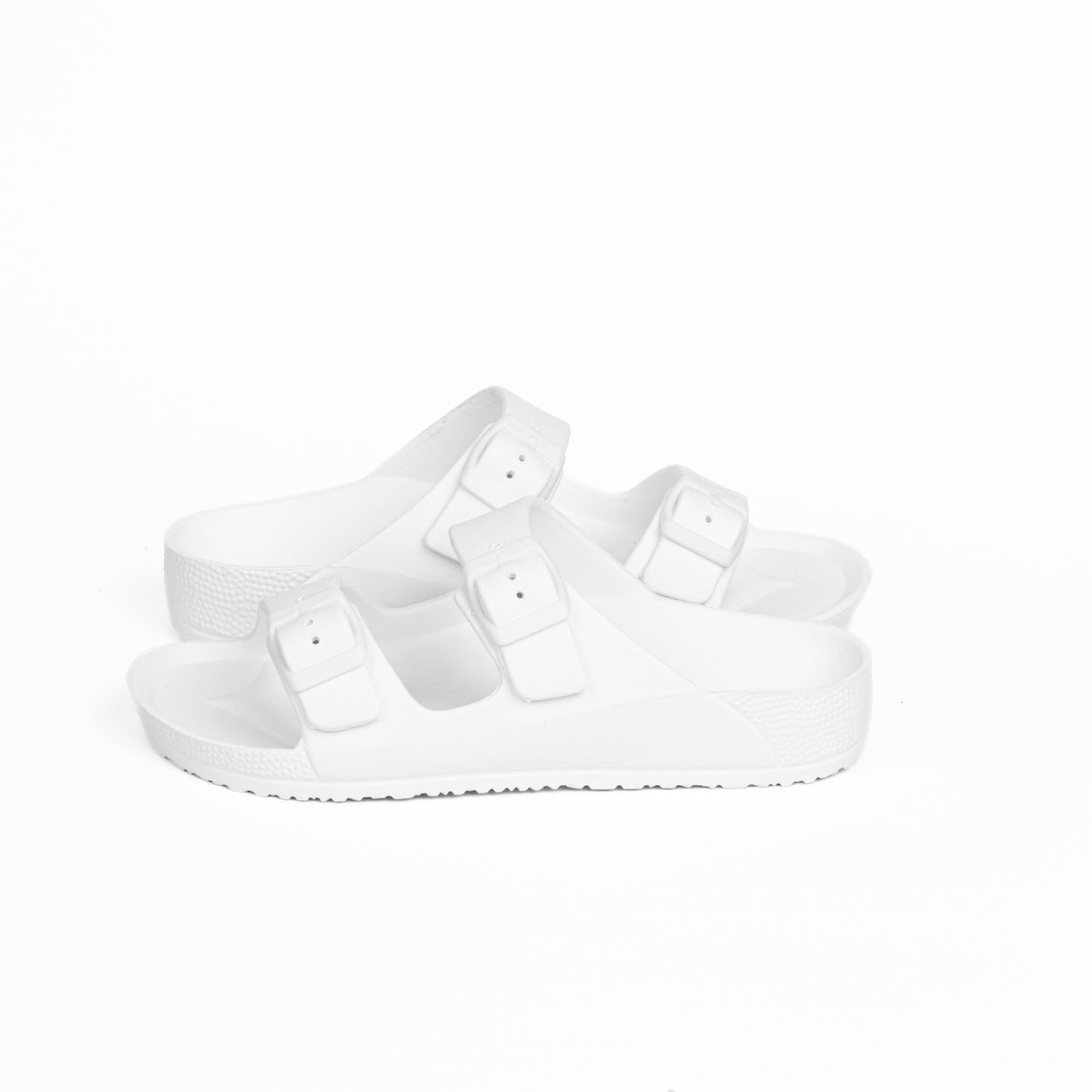 White Upper Double Buckle Jet Slide
