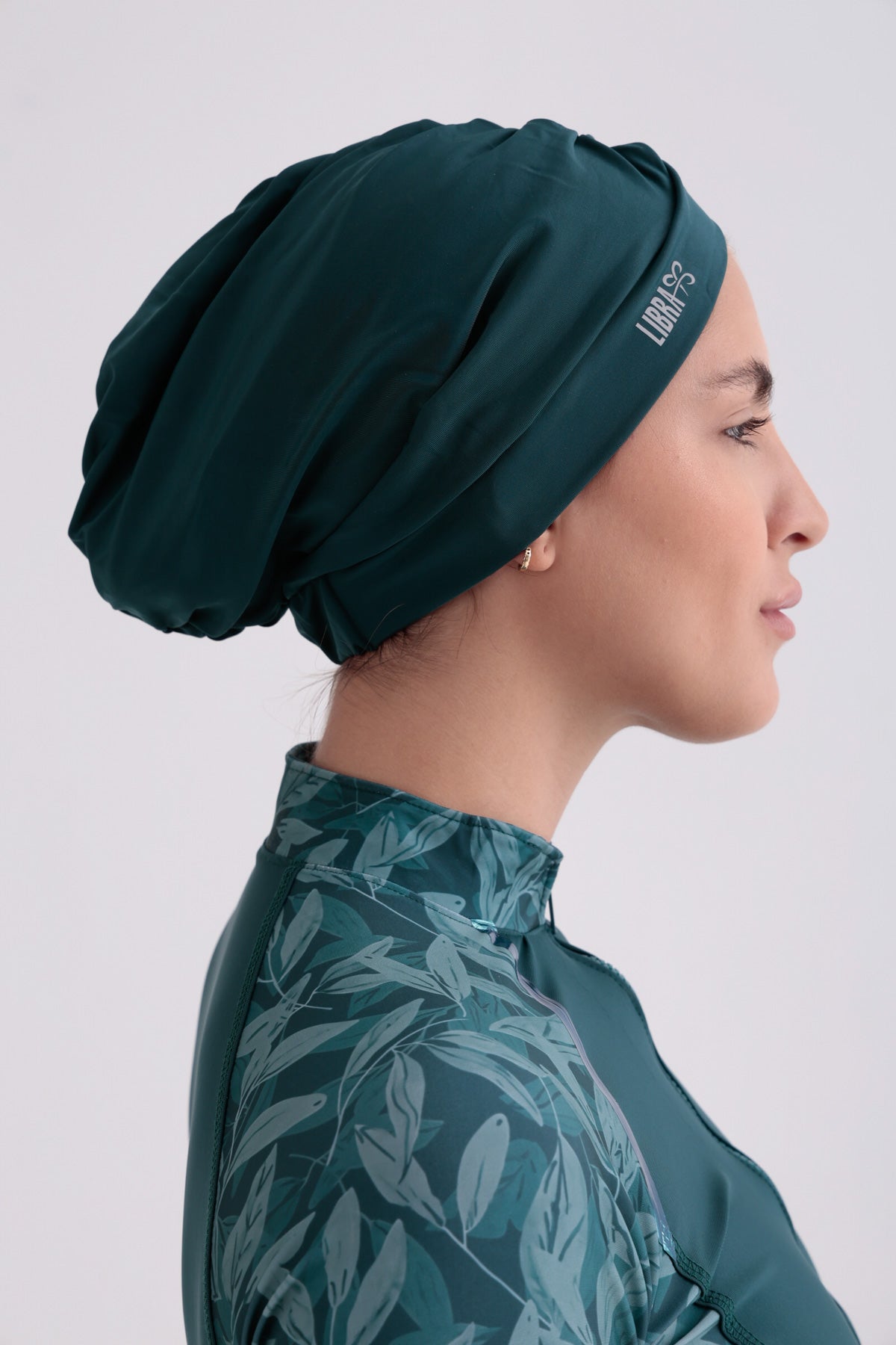 Metallic Teal Sleek Swim Turban