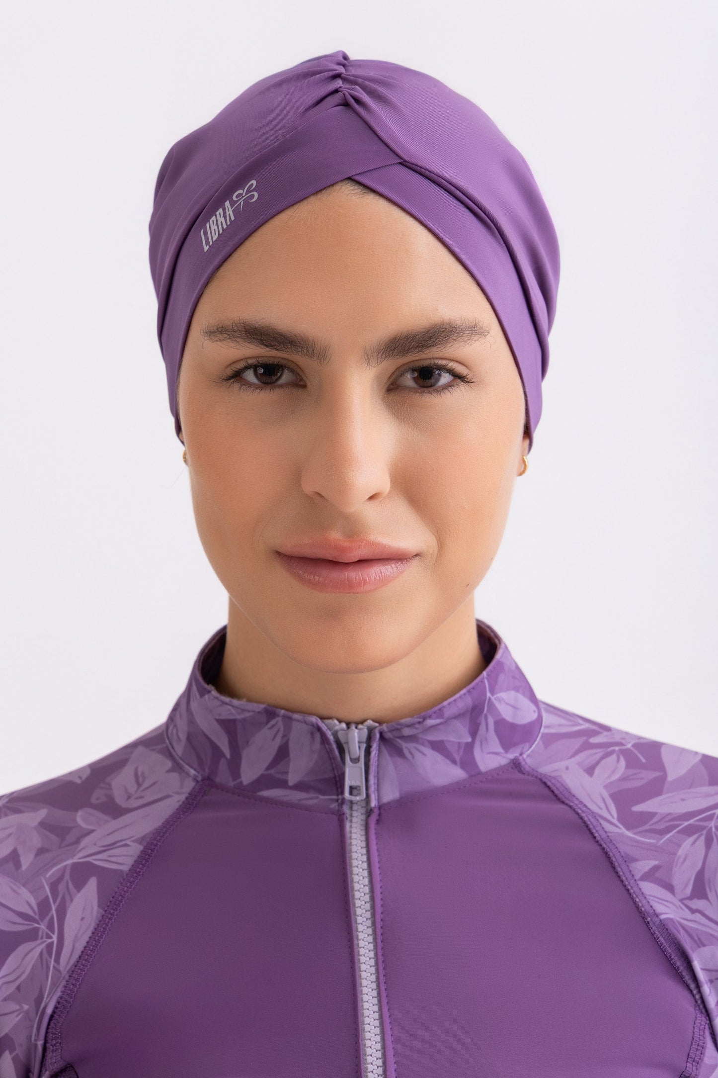 Metallic Purple Sleek Swim Turban