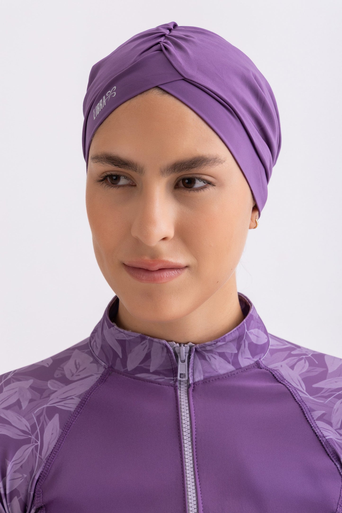 Metallic Purple Sleek Swim Turban