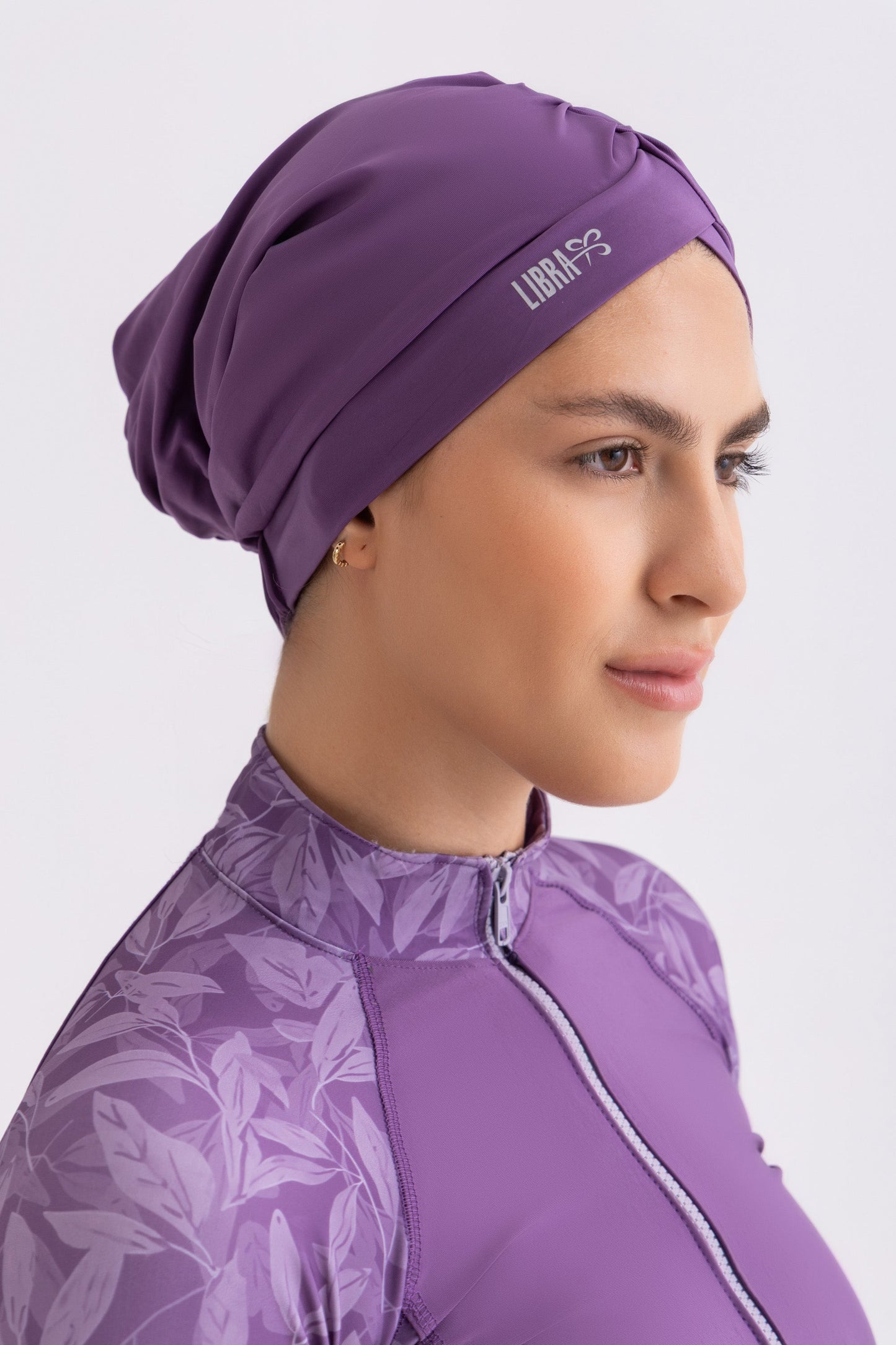 Metallic Purple Sleek Swim Turban