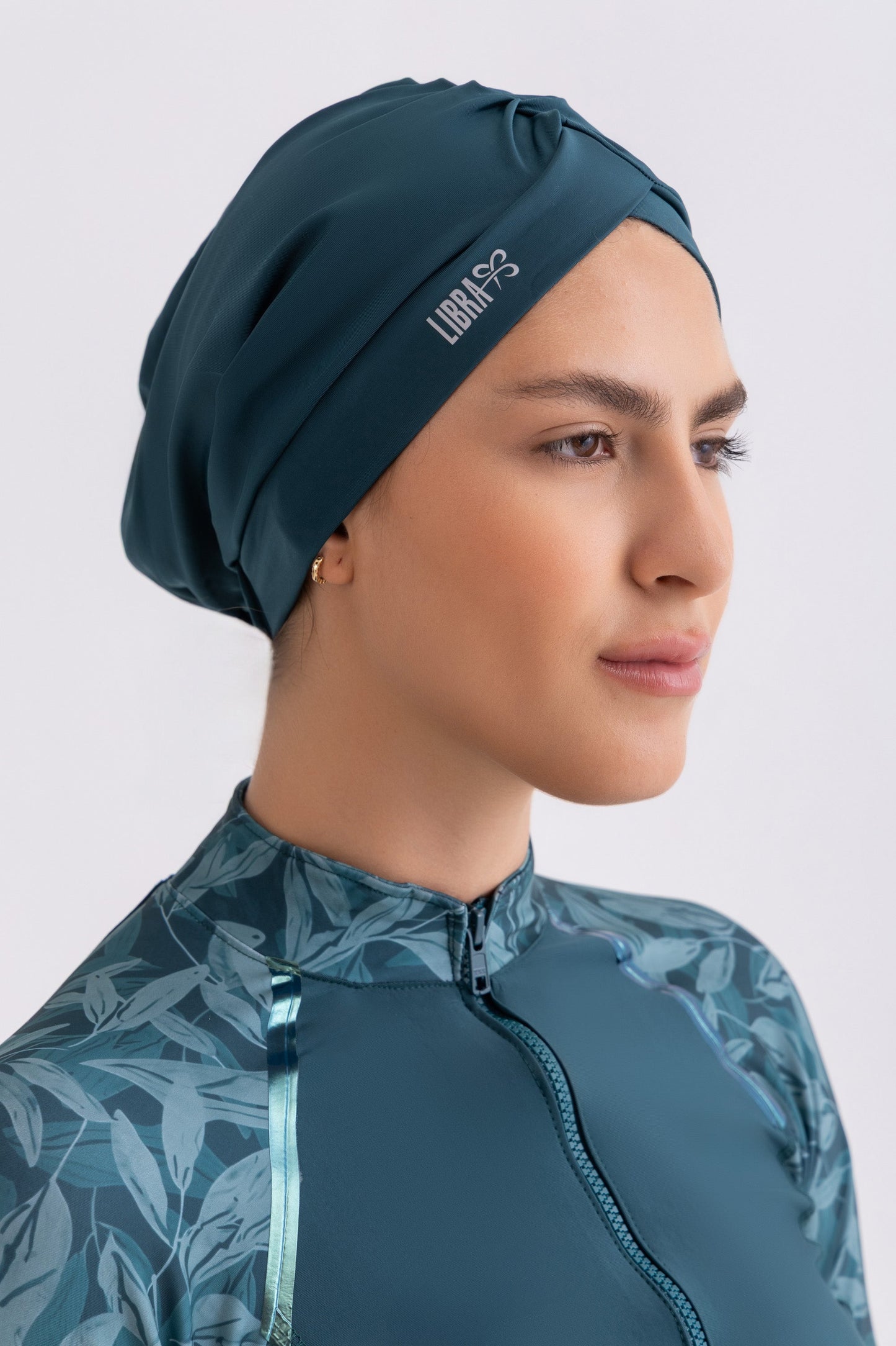 Metallic Teal Sleek Swim Turban