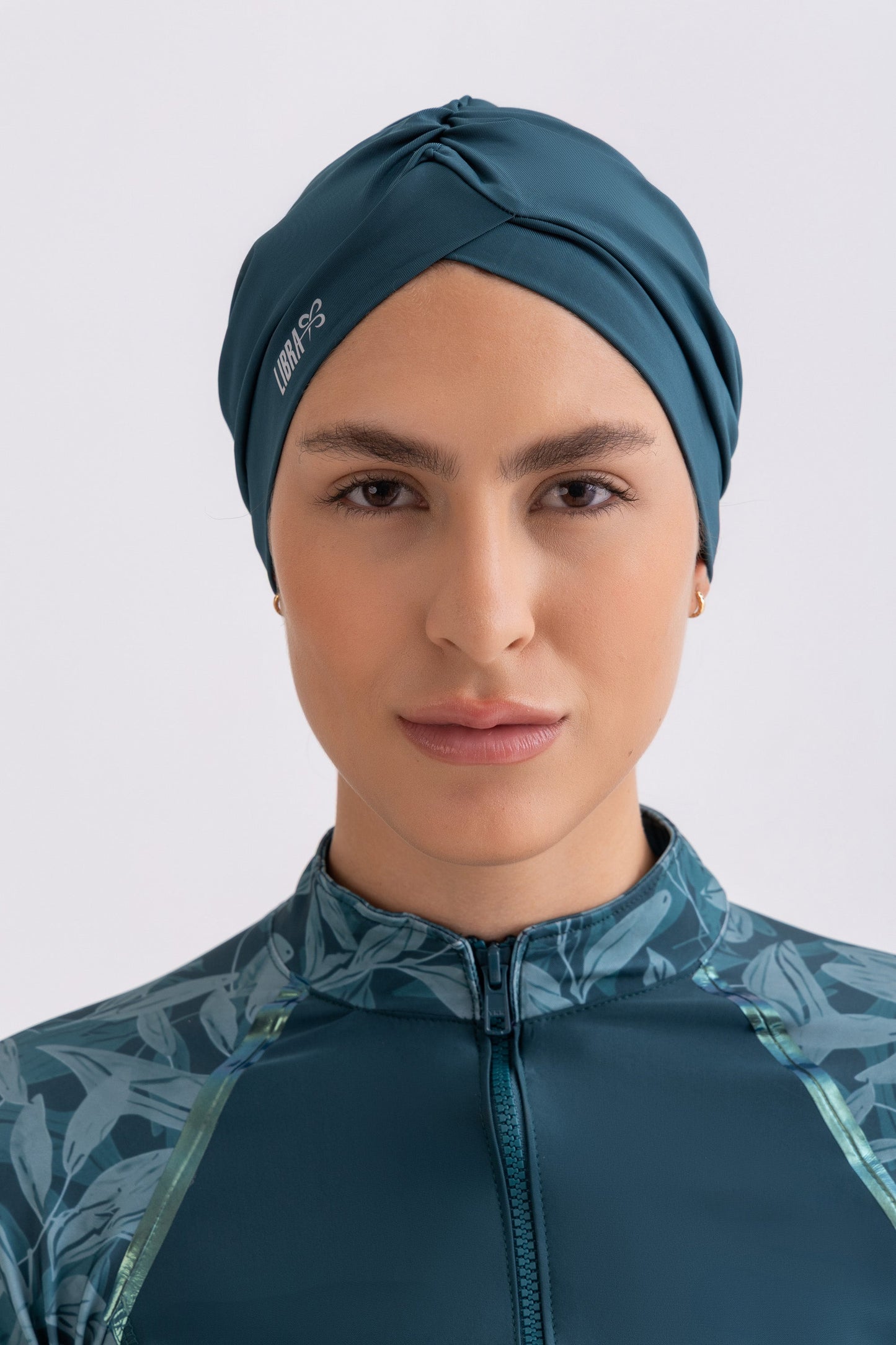 Metallic Teal Sleek Swim Turban