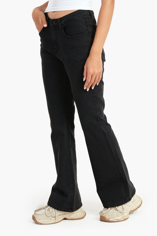 بنطال جينز رمادي واسع