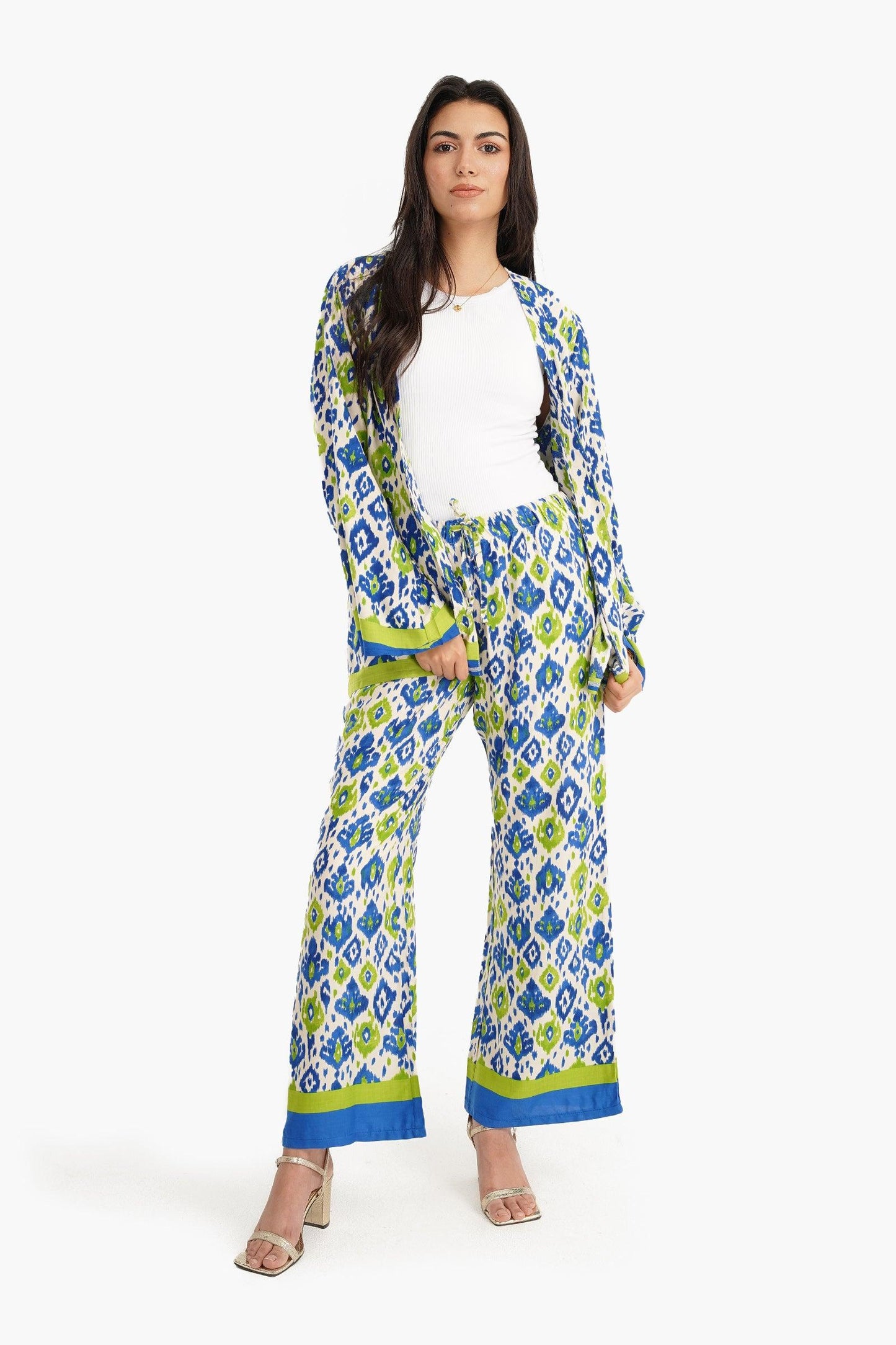 Printed Pants with Elastic Waist