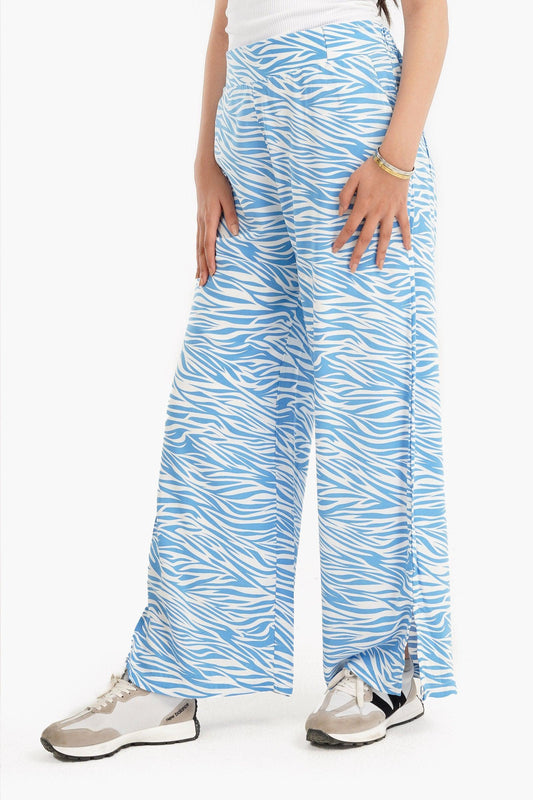 Bi-Tone Printed Pants with Slits