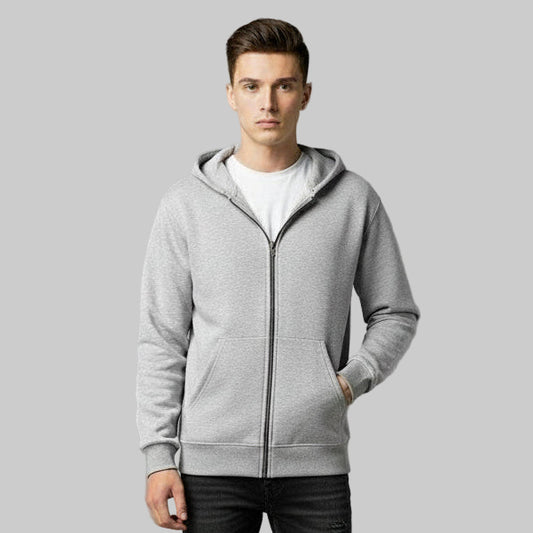 Zipper Melton Hoodie - هودي ميلتون مبطن بسوسته