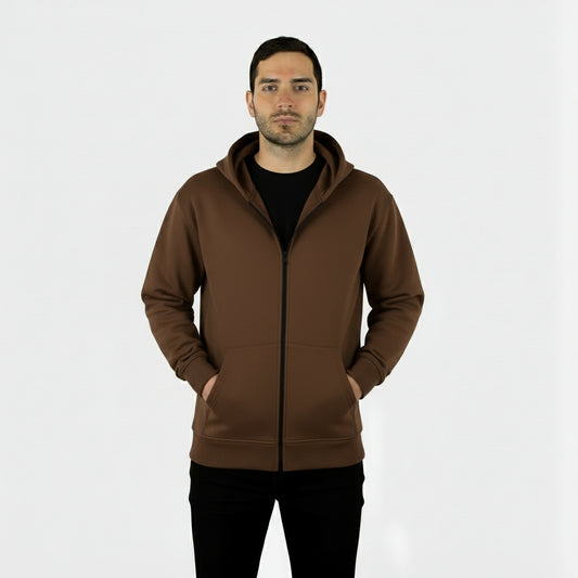 Zipper Melton Hoodie - هودي ميلتون مبطن بسوسته