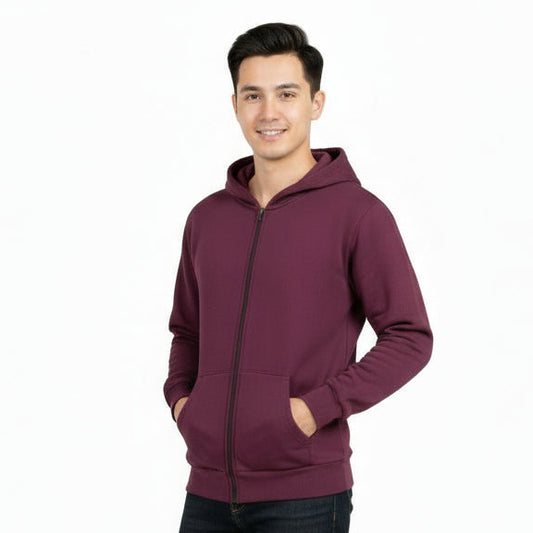 Zipper Melton Hoodie - هودي ميلتون مبطن بسوسته