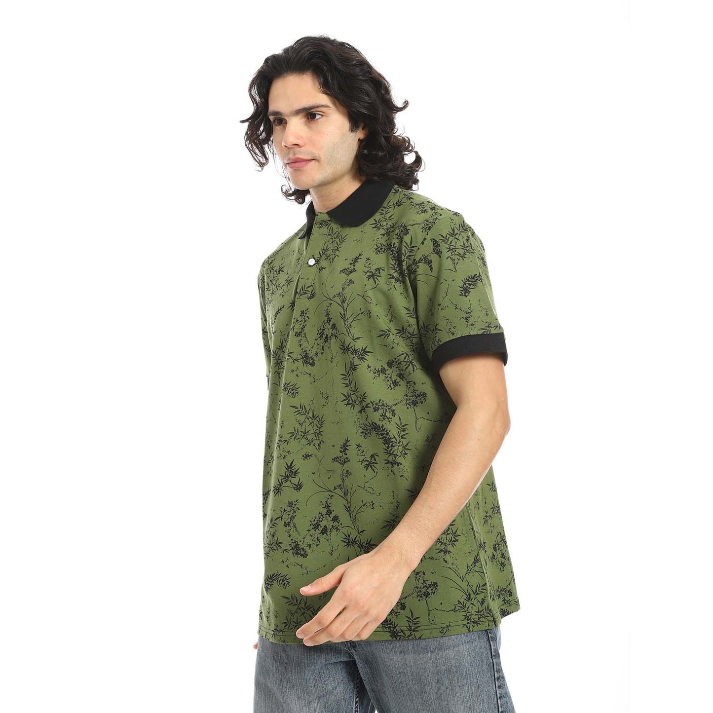 Printed Regular Fit Polo Shirt - تي شيرت بولو مطبوع بقصة عادية