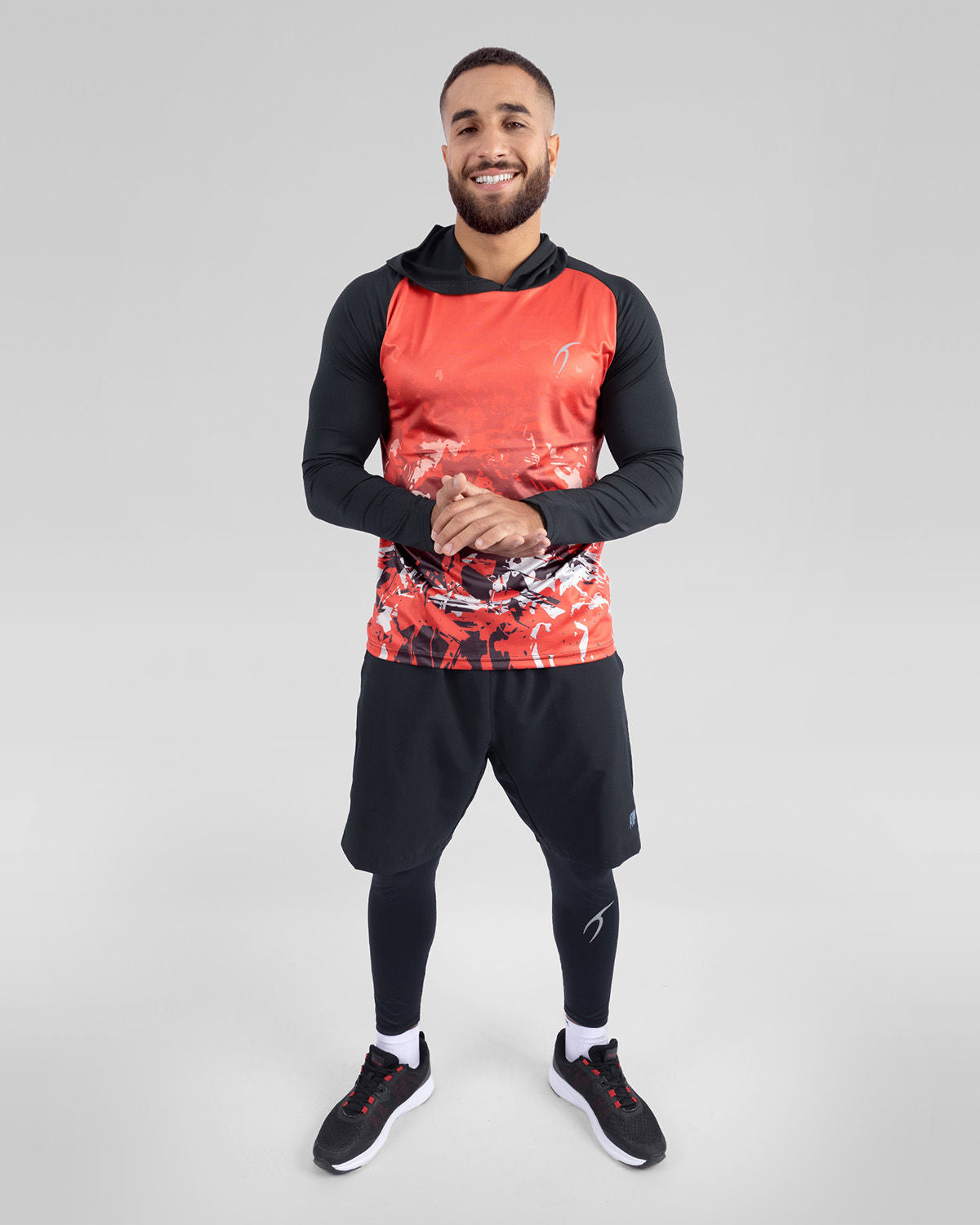 Red Sportive Hooded T-Shirt