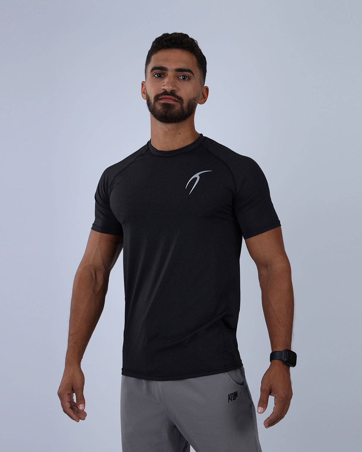 Black Dri-Fit Short-Sleeve Fitness Top