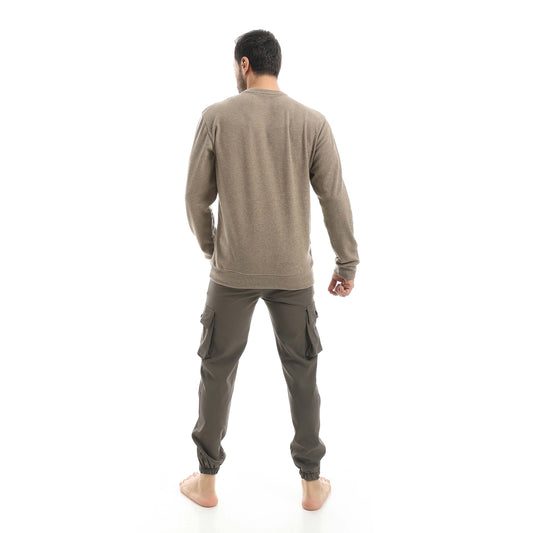 Set Of Sweatshirt And Baggy Elastic Pants