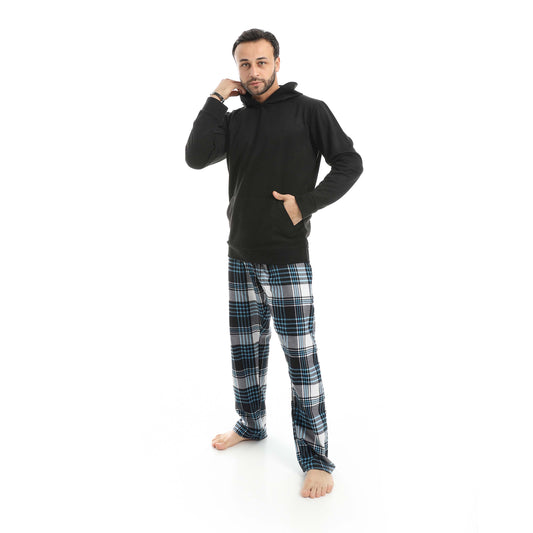 Hoodie Pajama with Checkered Pants