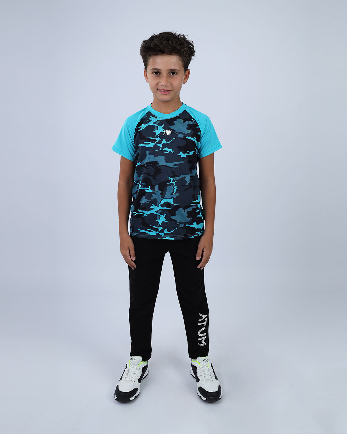 Turquoise Army Training Sports T-Shirt for Boys
