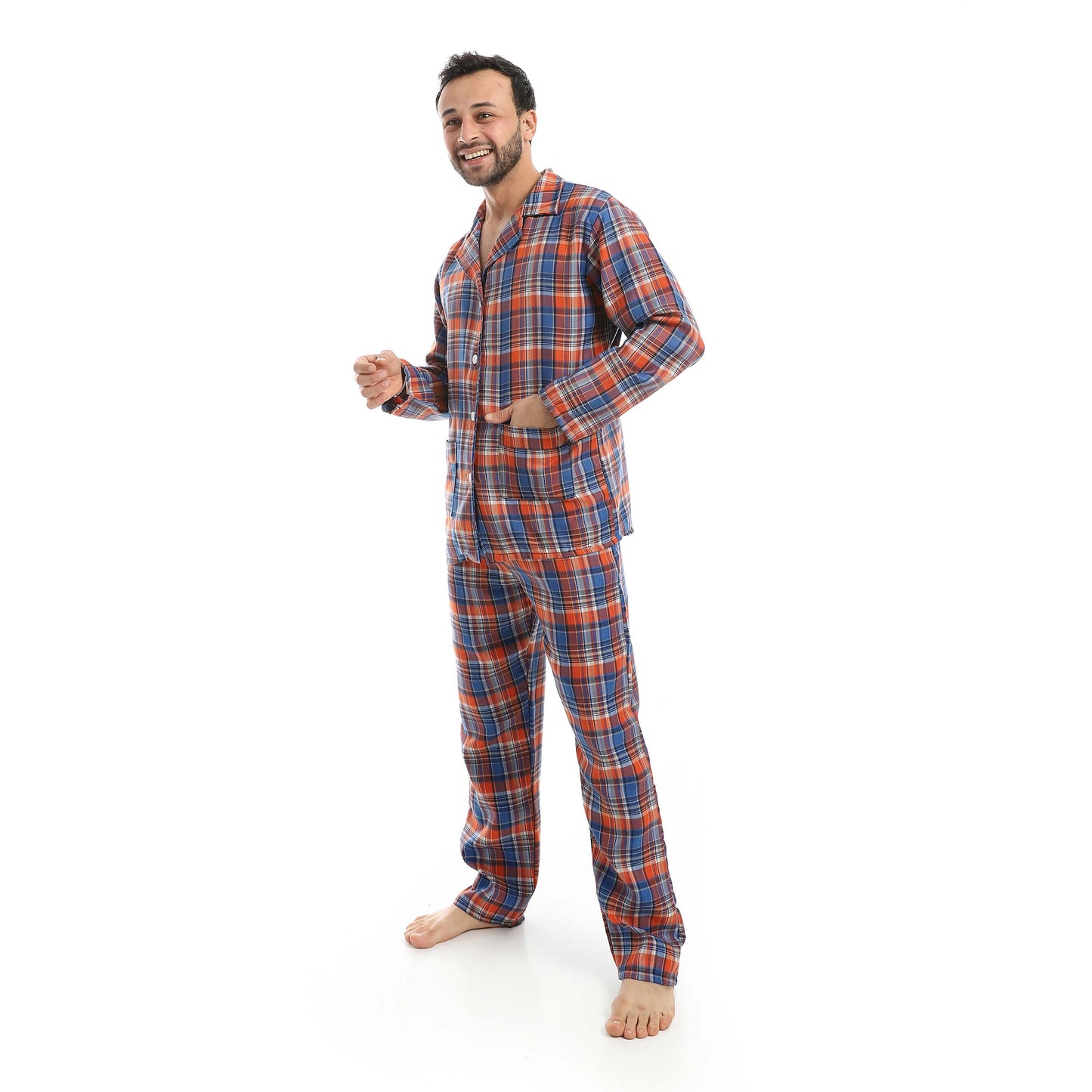 Orange & Blue Classic Checkered Pajama