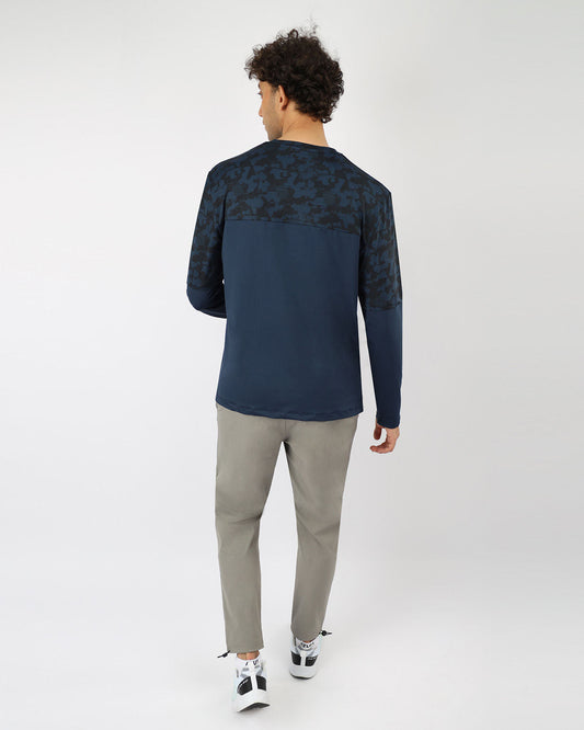 Navy Long Sleeve Fitness Top