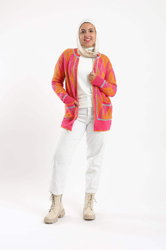 Argyle Wool Cardigan