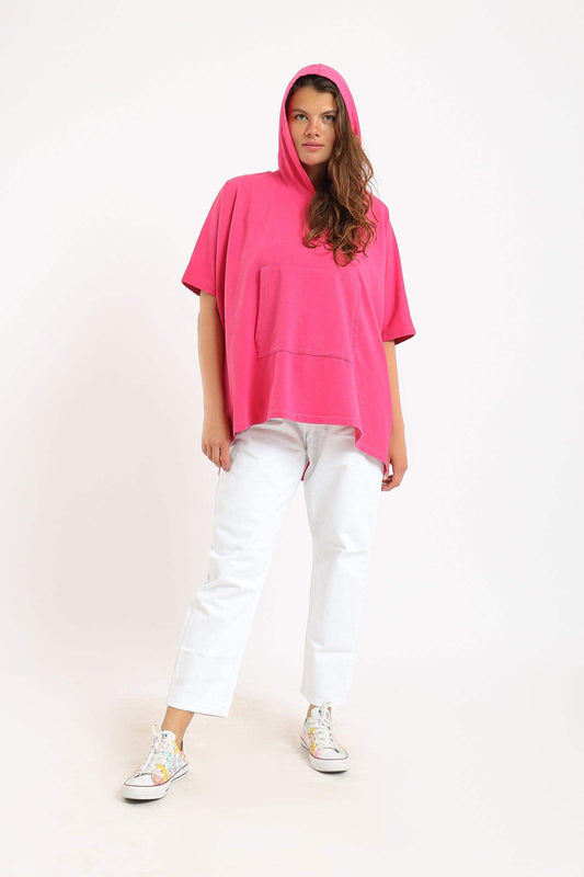 Asymmetrical Hooded Poncho