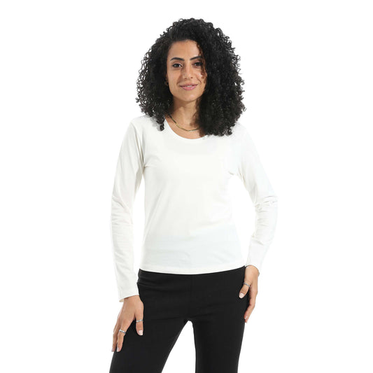 Single Lycra Wide Neck Basic Top