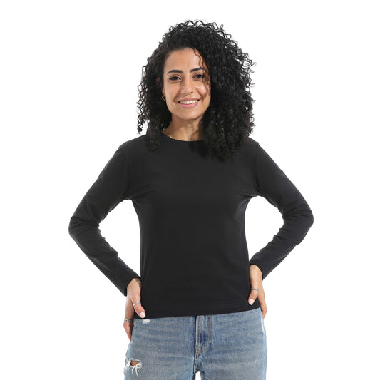 Single Lycra Crew Neck Basic Top