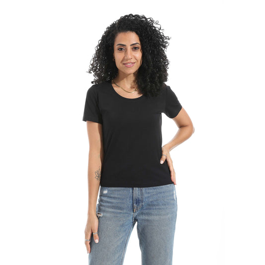 Half Sleeve Wide Neck Top