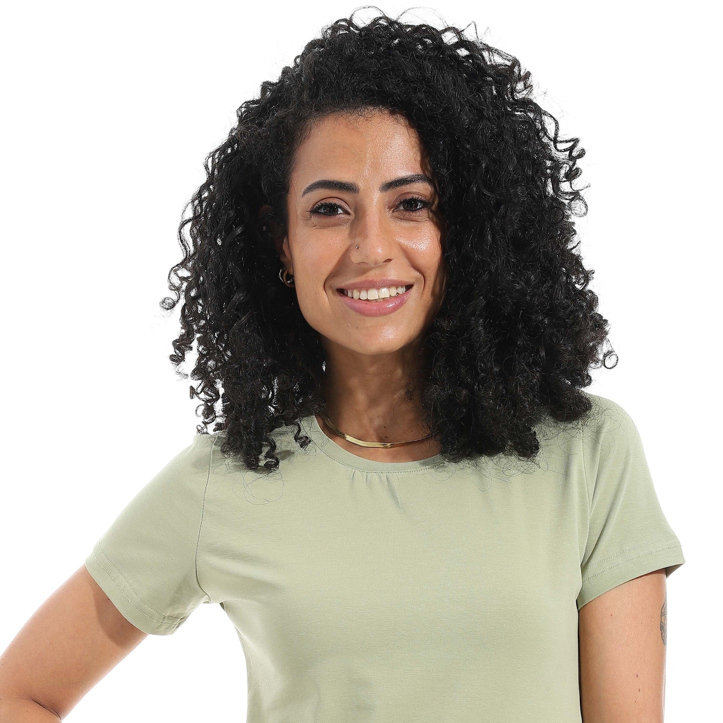 Half Sleeve Crew Neck Top