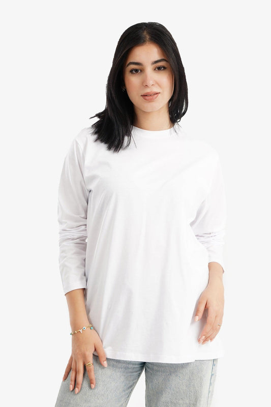 تي شيرت صالة مطبوع باللون الأبيض العاجي