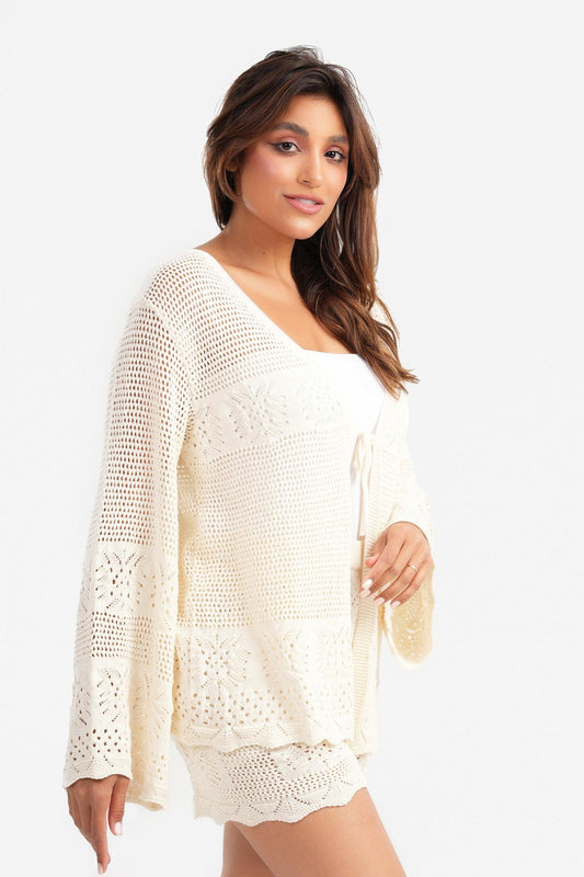 كيمونو الشاطئ مع عقدة أمامية