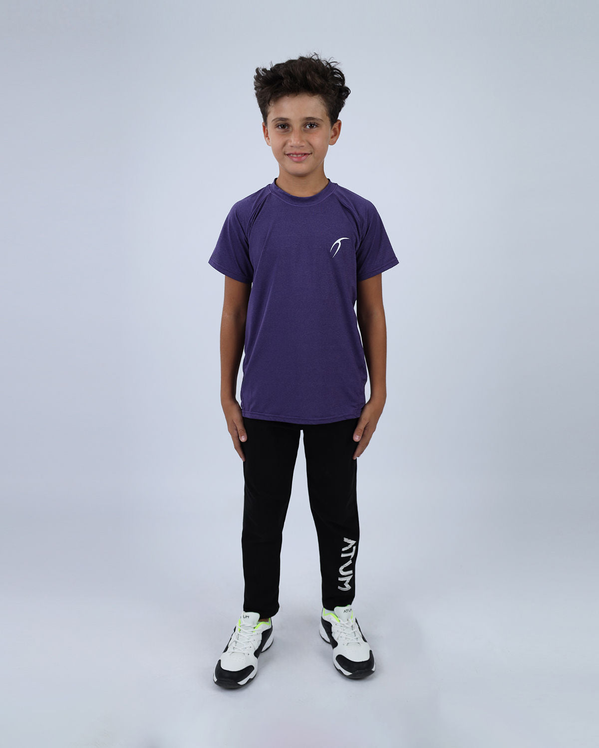 Purple Power-On Sports T-Shirt for Boys