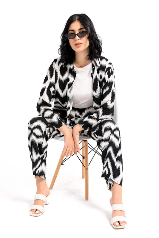 Black & White Patterned Shirt - Carina - ??’????????ñ??�ÿ??ƒ?ÿ????