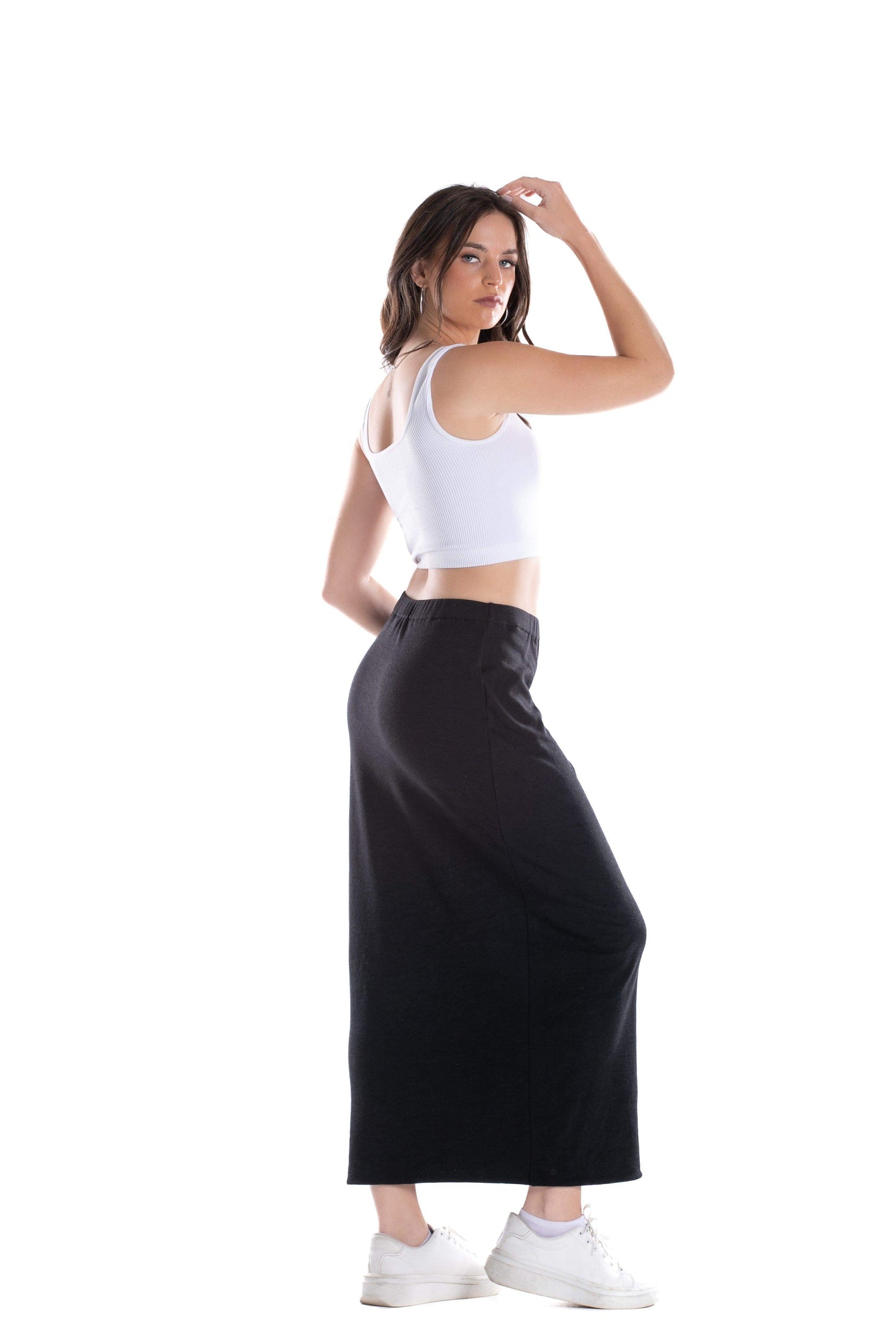 Black Cotton Midi Skirt - Carina - ??’????????√É∆ñ??√ɬØ√Ǭø√ǬΩ√É∆ÿ??Æ’?√É∆ÿ????