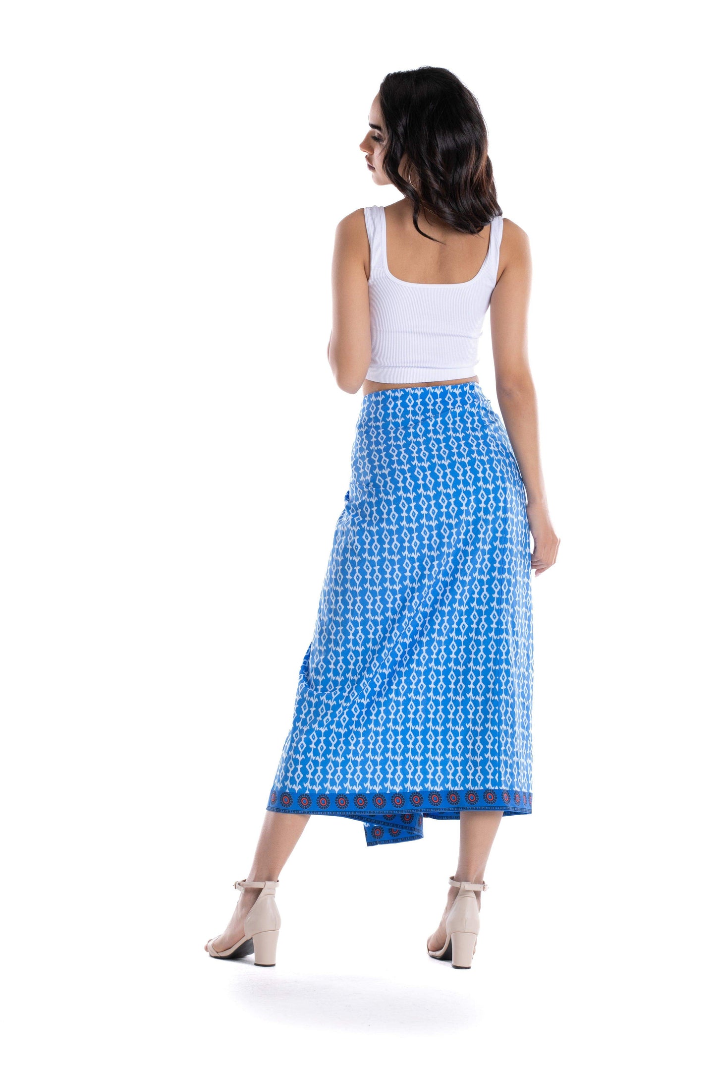 Blue Printed Wrap Skirt - Carina - ??’????????√É∆ñ??√ɬØ√Ǭø√ǬΩ√É∆ÿ??Æ’?√É∆ÿ????