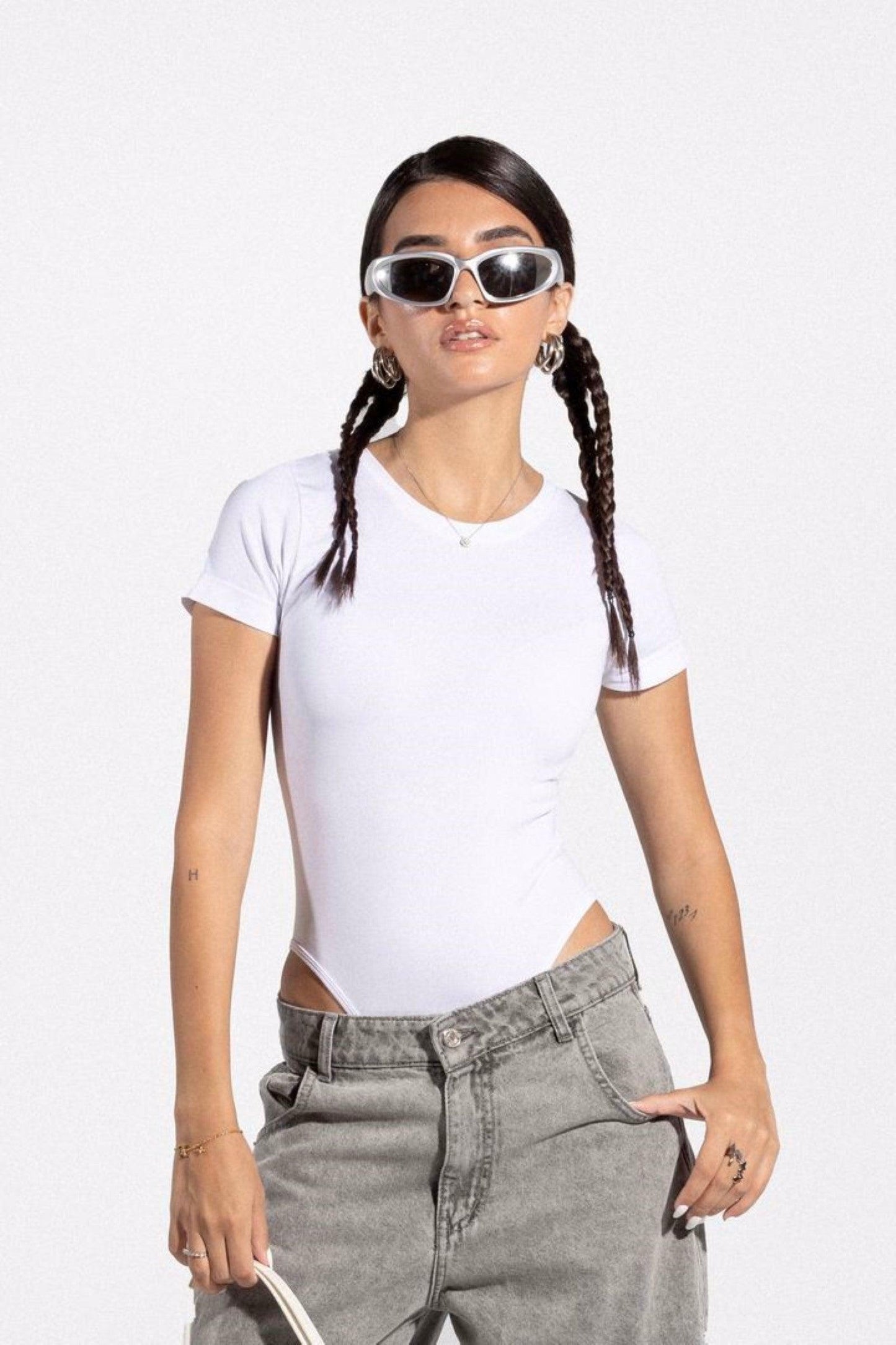 White Short Sleeve Bodysuit