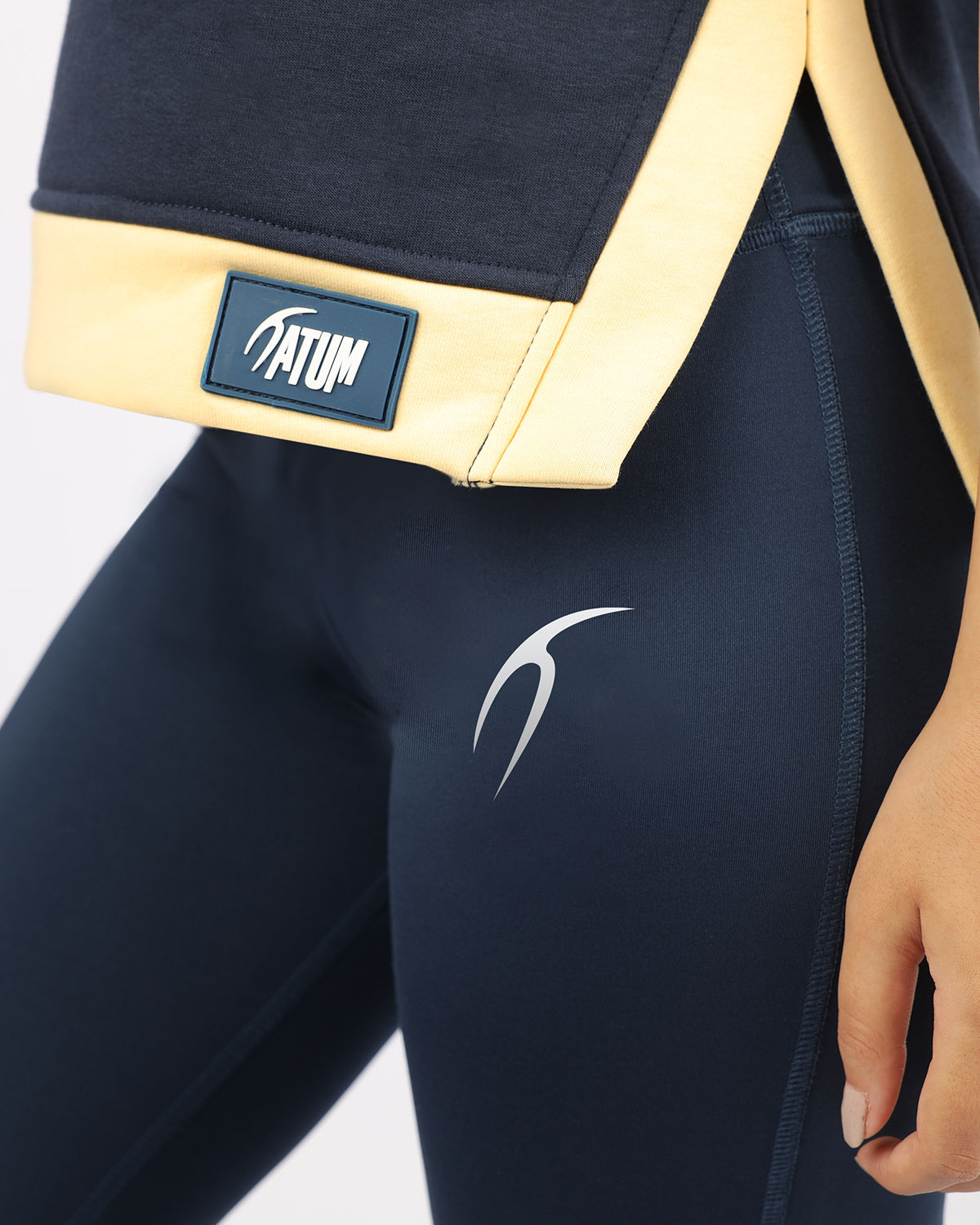 Navy Side Slit Yoga Pants