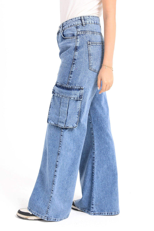 Cargo Jeans with Side Pockets - Carina - ??’????????ñ??�ÿ??ƒ?ÿ????