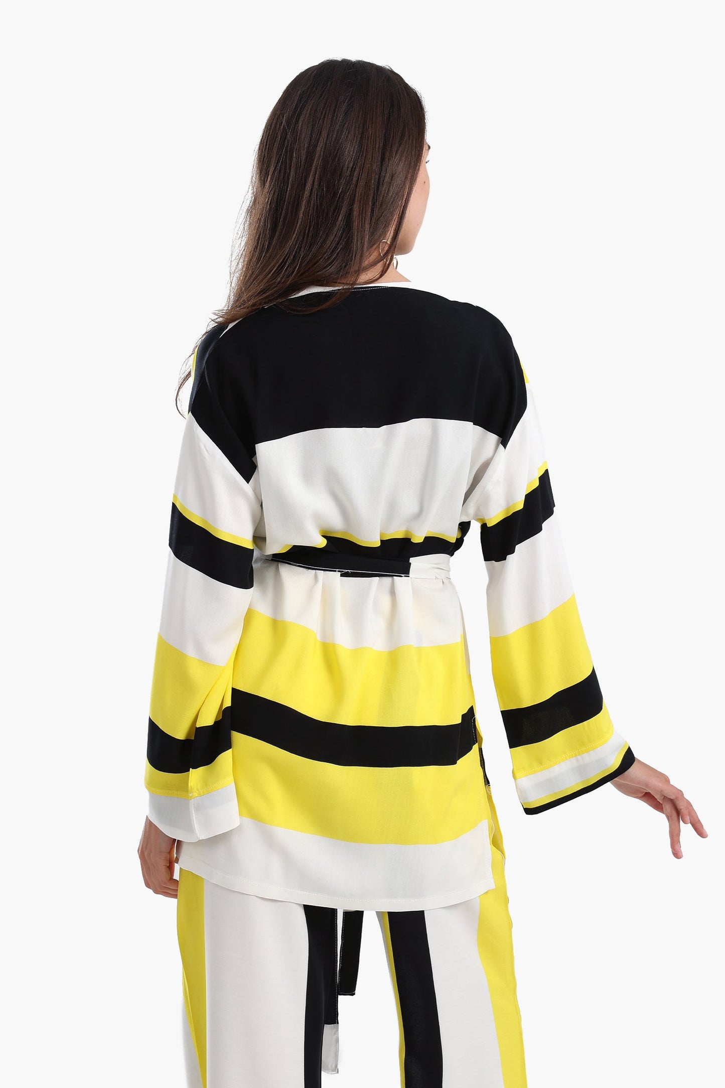 Tri-Tone Open Front Cardigan