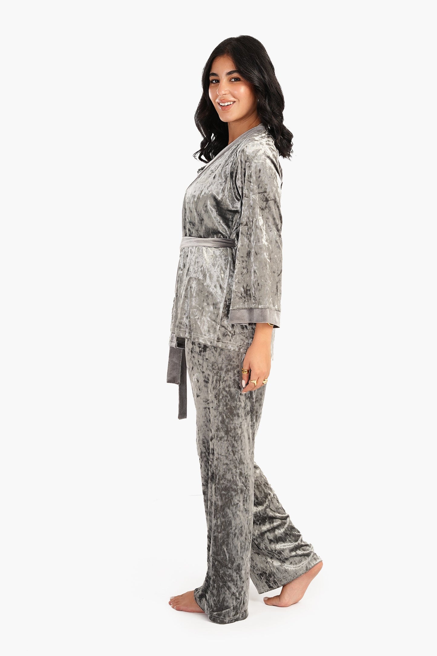 Velvet 3 Pieces Pyjama Set